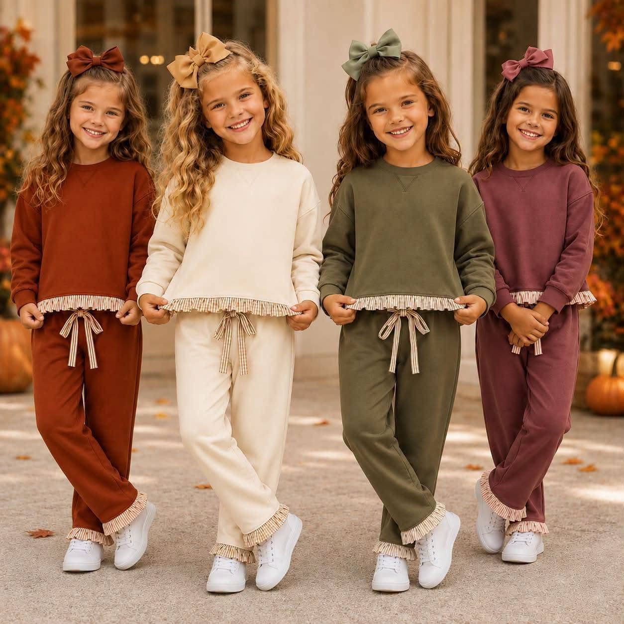 Fall Mini Ruffle Comfy Pants Sets