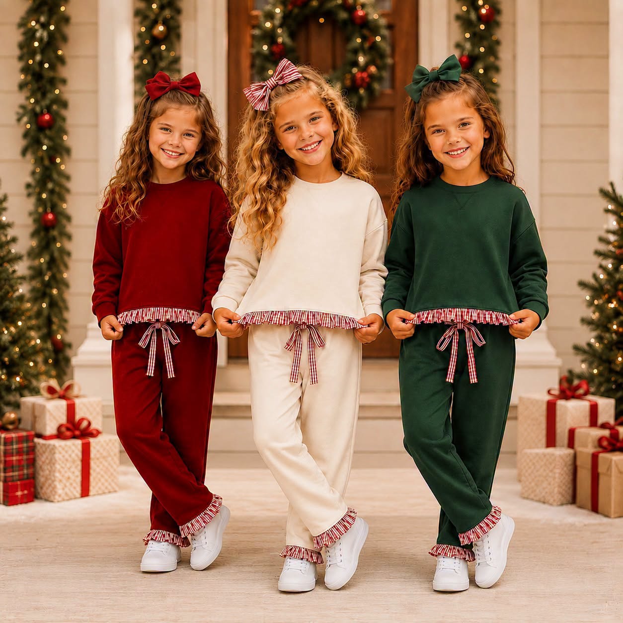 Holiday Mini Ruffle Comfy Pants Sets