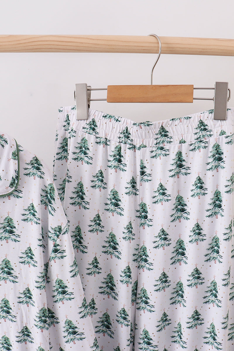 Green christmas tree bamboo mom&me pajama set