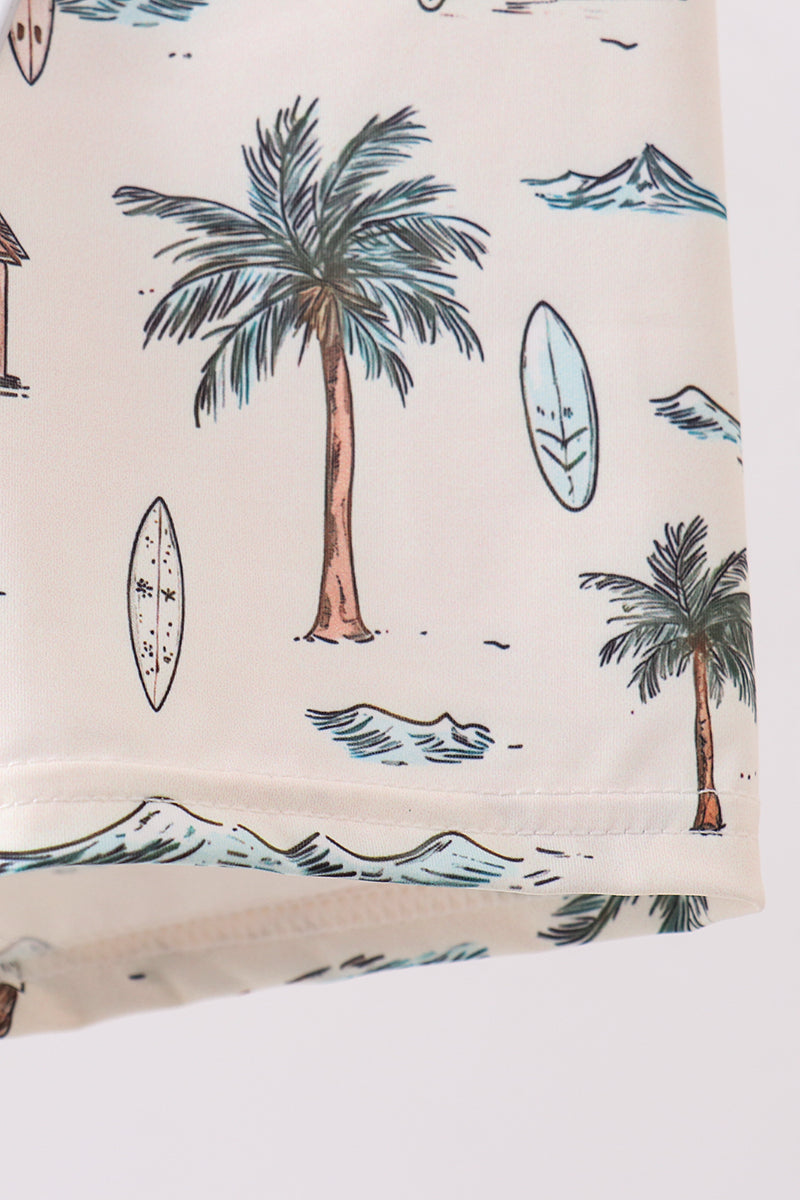 Green turtle swim trunks